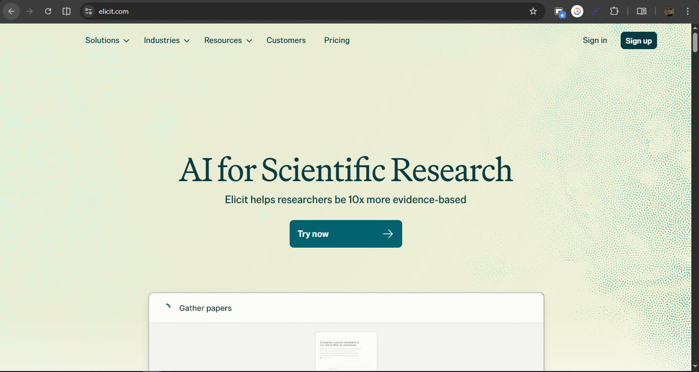 Elicit AI Tool Screenshot