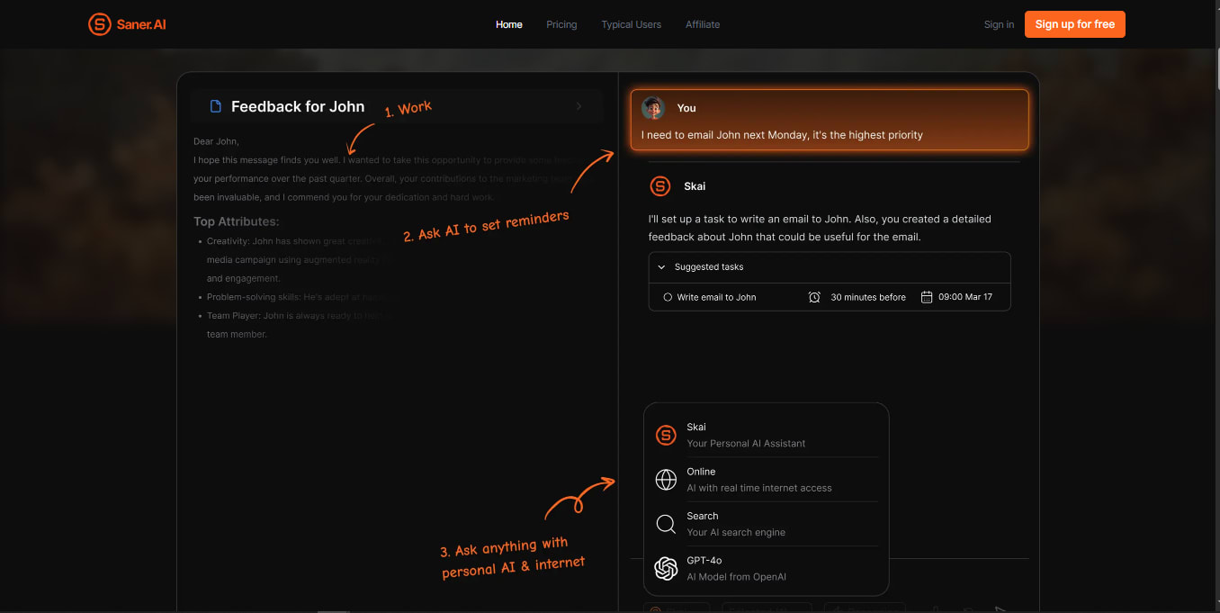 Pika AI automation skill builder interface showing skill tab