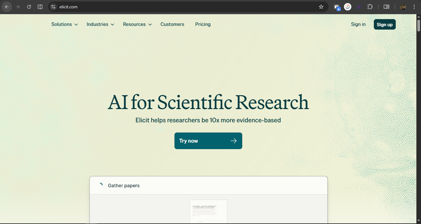 Elicit AI Tool Screenshot
