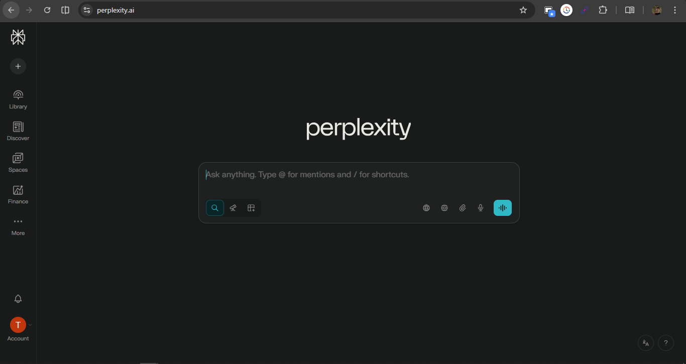Perplexity AI Tool Screenshot
