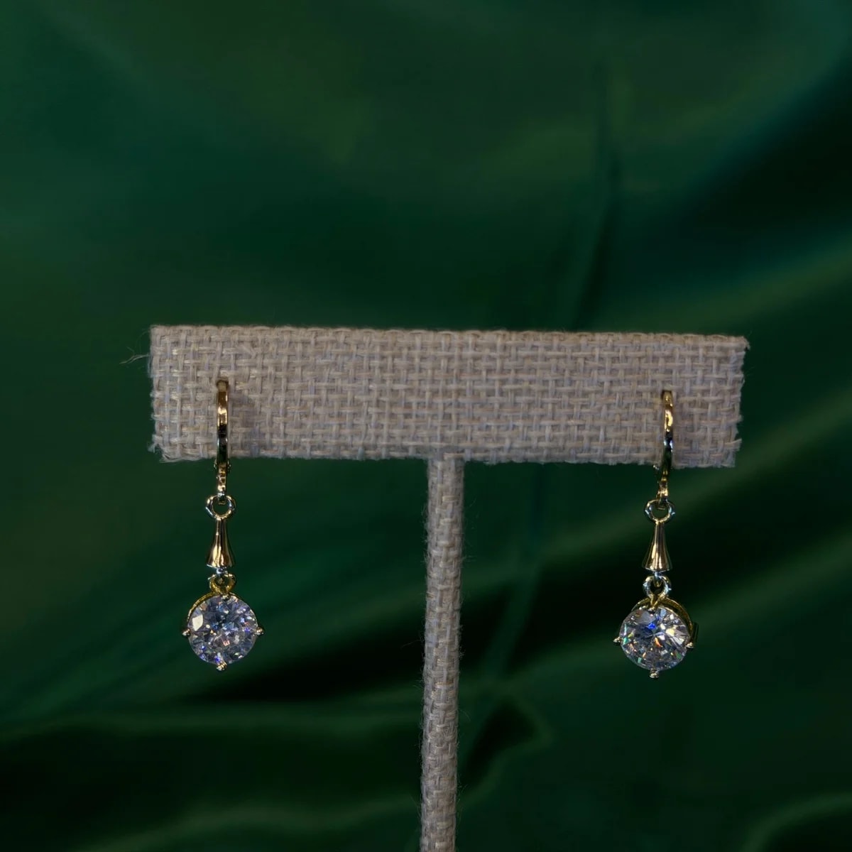 Aretes Largos de Chapa de Oro 18k Brillo — vista 2