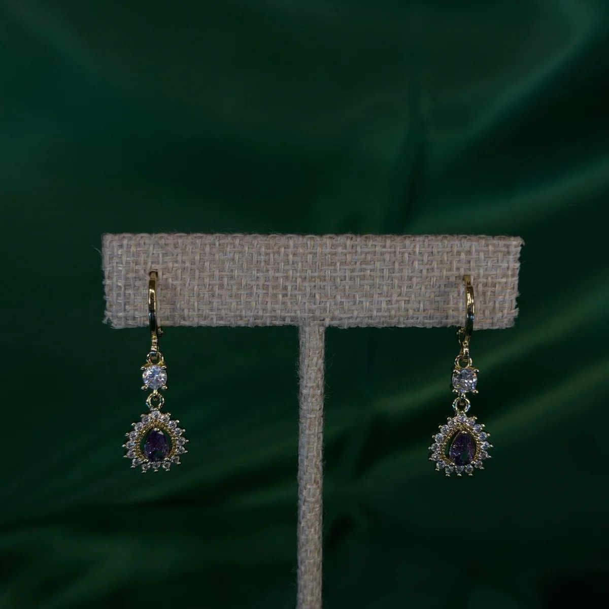 Aretes Largos Elegancia en Chapa de Oro 18k — vista 2