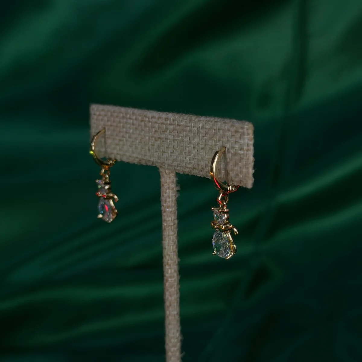 Aretes Largos con Detalle en Chapa de Oro 18k — vista 4