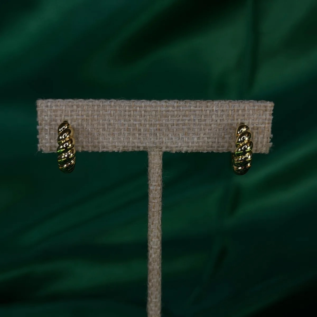 Arracadas Elegantes de Chapa de Oro 18k — vista 3