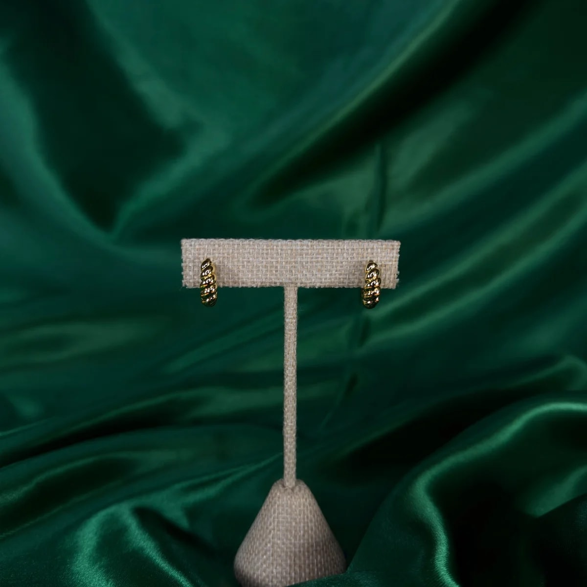 Arracadas Elegantes de Chapa de Oro 18k — vista 4