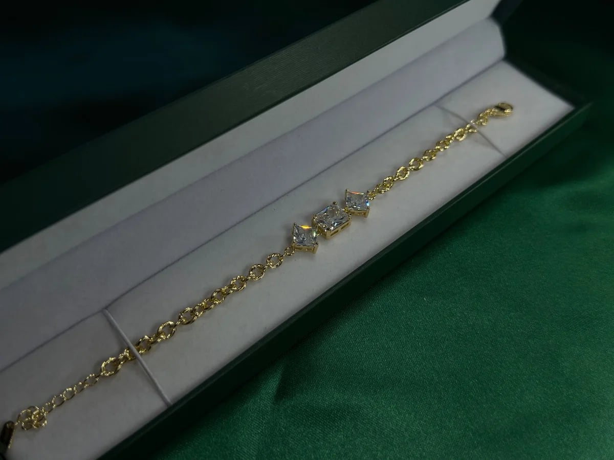 Pulsera de Piedras en Chapa de Oro 18k — vista 3