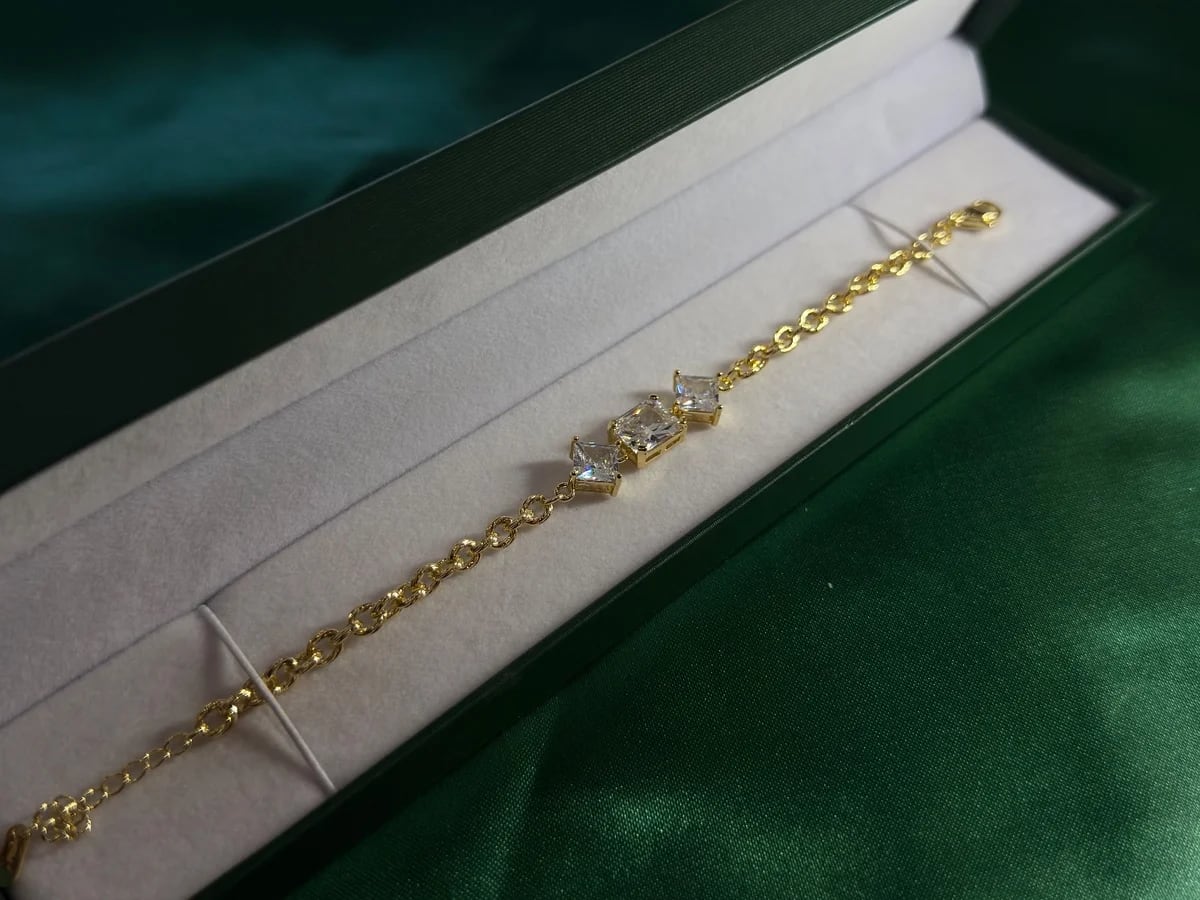 Pulsera de Piedras en Chapa de Oro 18k — vista 2
