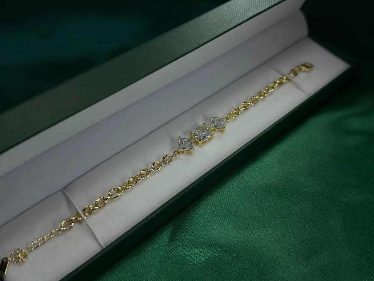 Pulsera de Piedras en Chapa de Oro 18k — vista 4