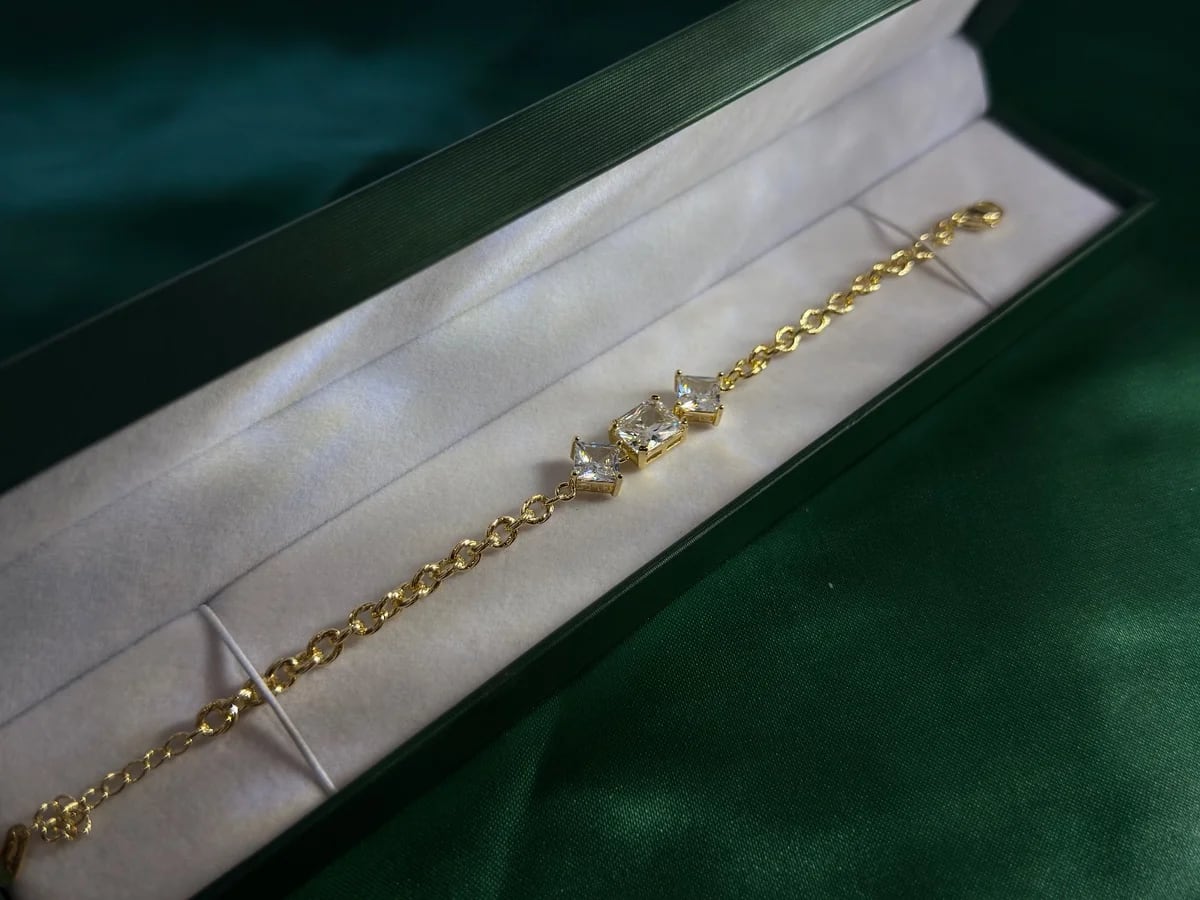Pulsera de Piedras en Chapa de Oro 18k — vista 5