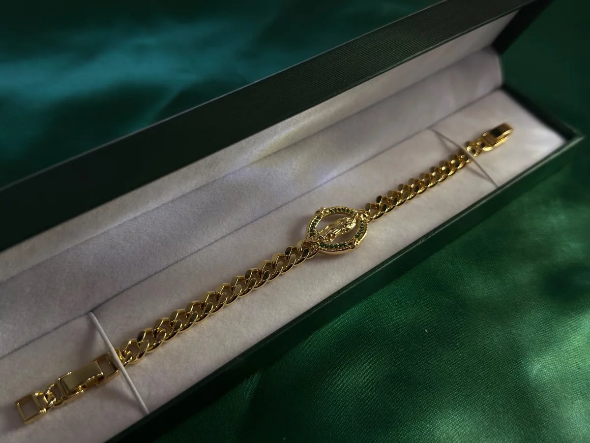 Pulsera Virgen de Guadalupe Chapa de Oro — vista 3