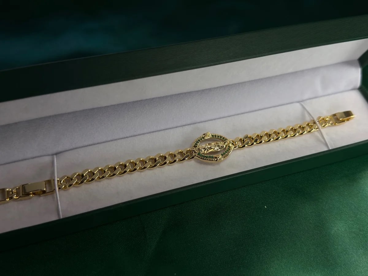 Pulsera Virgen de Guadalupe Chapa de Oro — vista 4