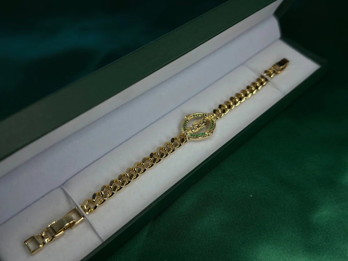 Pulsera Virgen de Guadalupe Chapa de Oro — vista 5