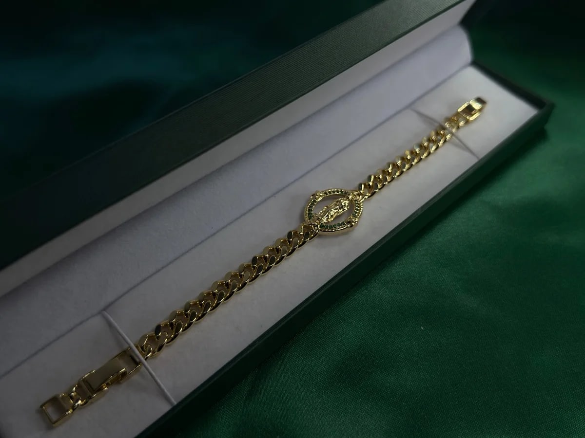 Pulsera Virgen de Guadalupe Chapa de Oro — vista 6