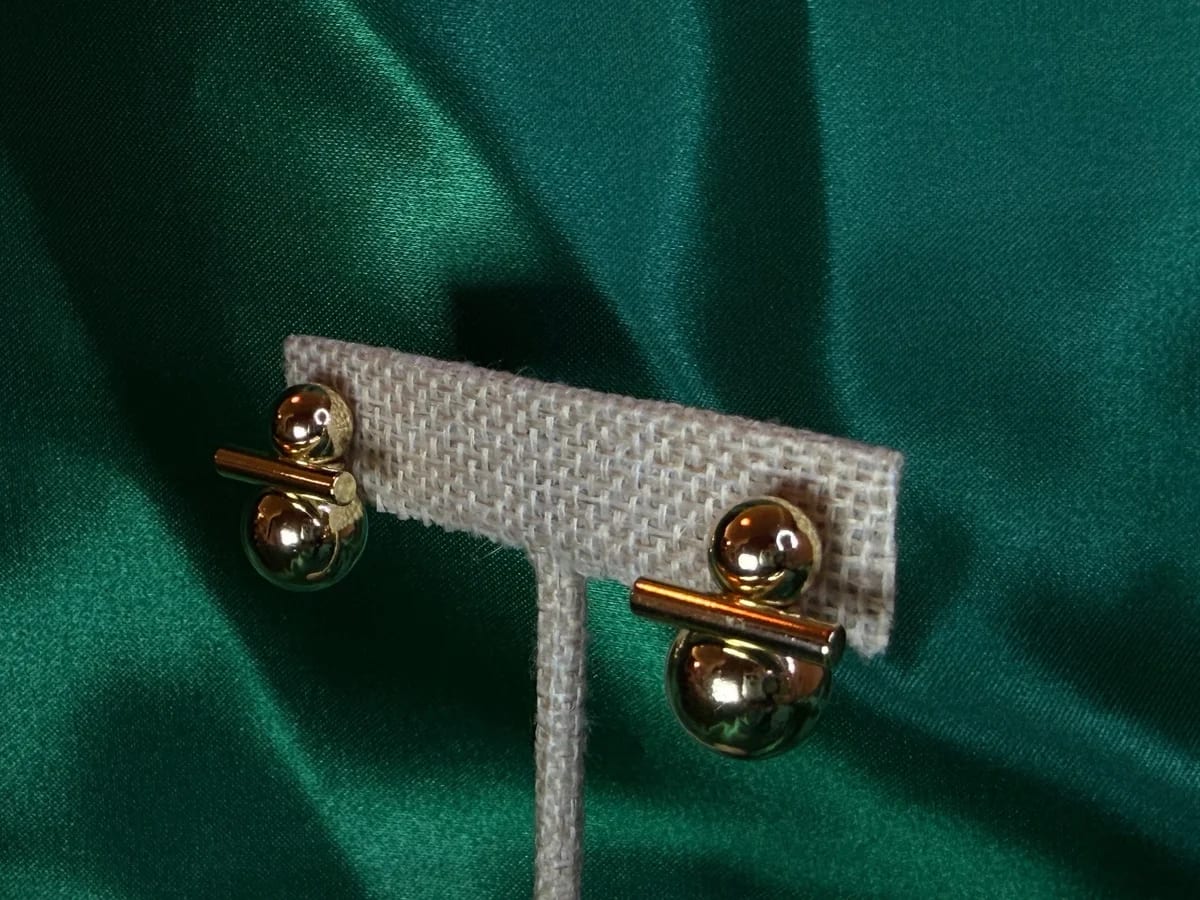 Aretes Discos Dorados en Chapa de Oro 18k — vista 3