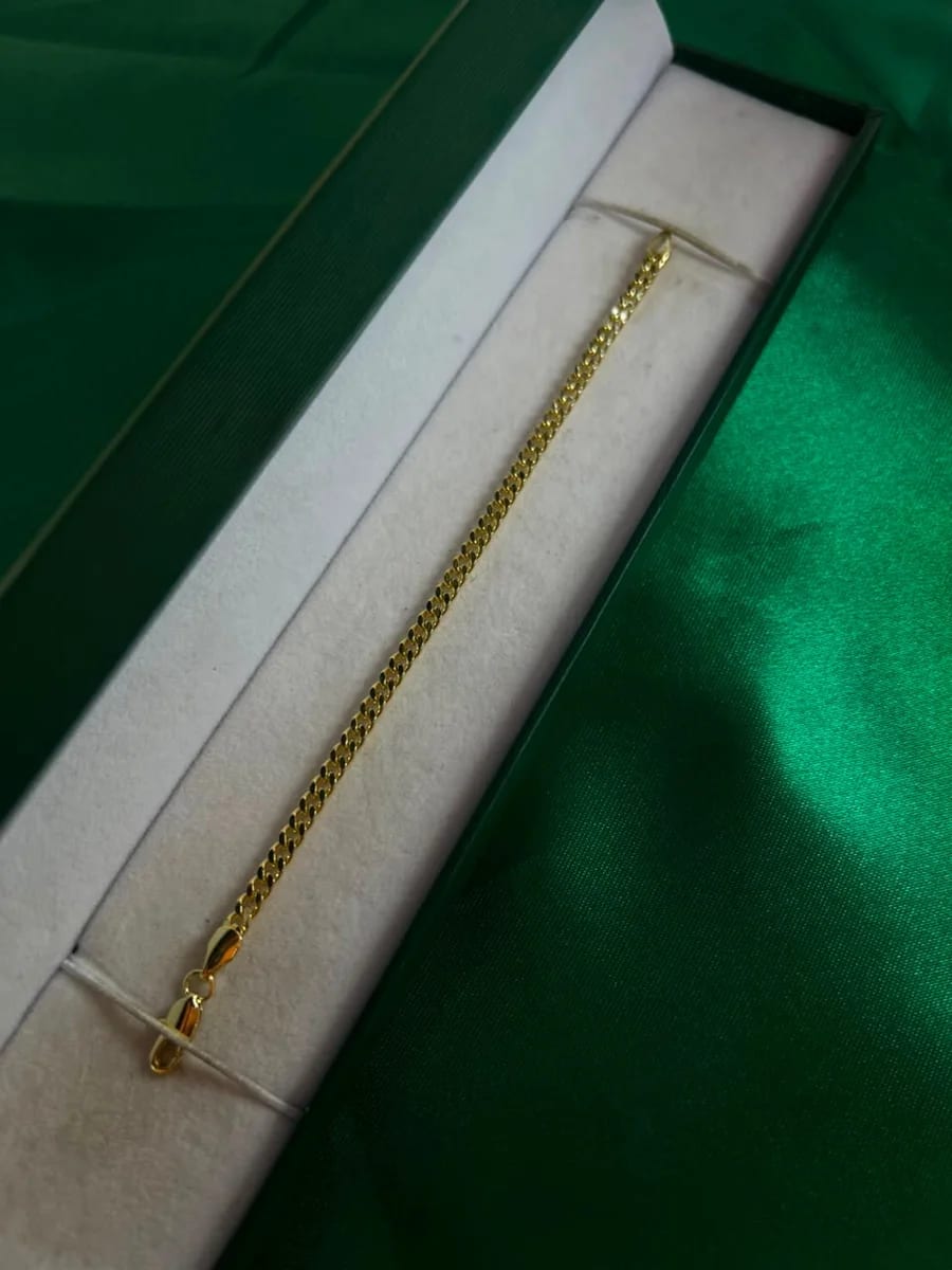 Pulsera Cadena Figaro Dorada Chapa de Oro — vista 2
