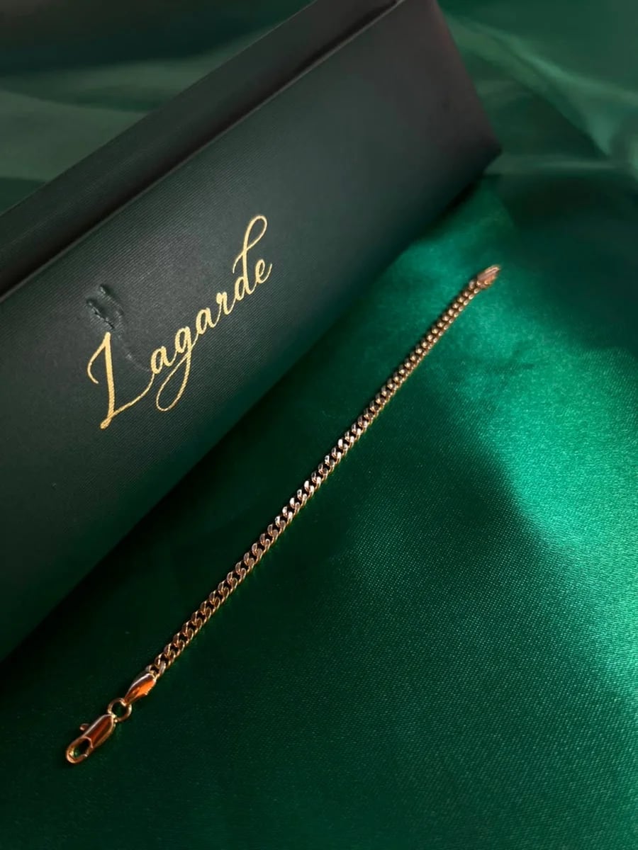 Pulsera Cadena Figaro Dorada Chapa de Oro — vista 3