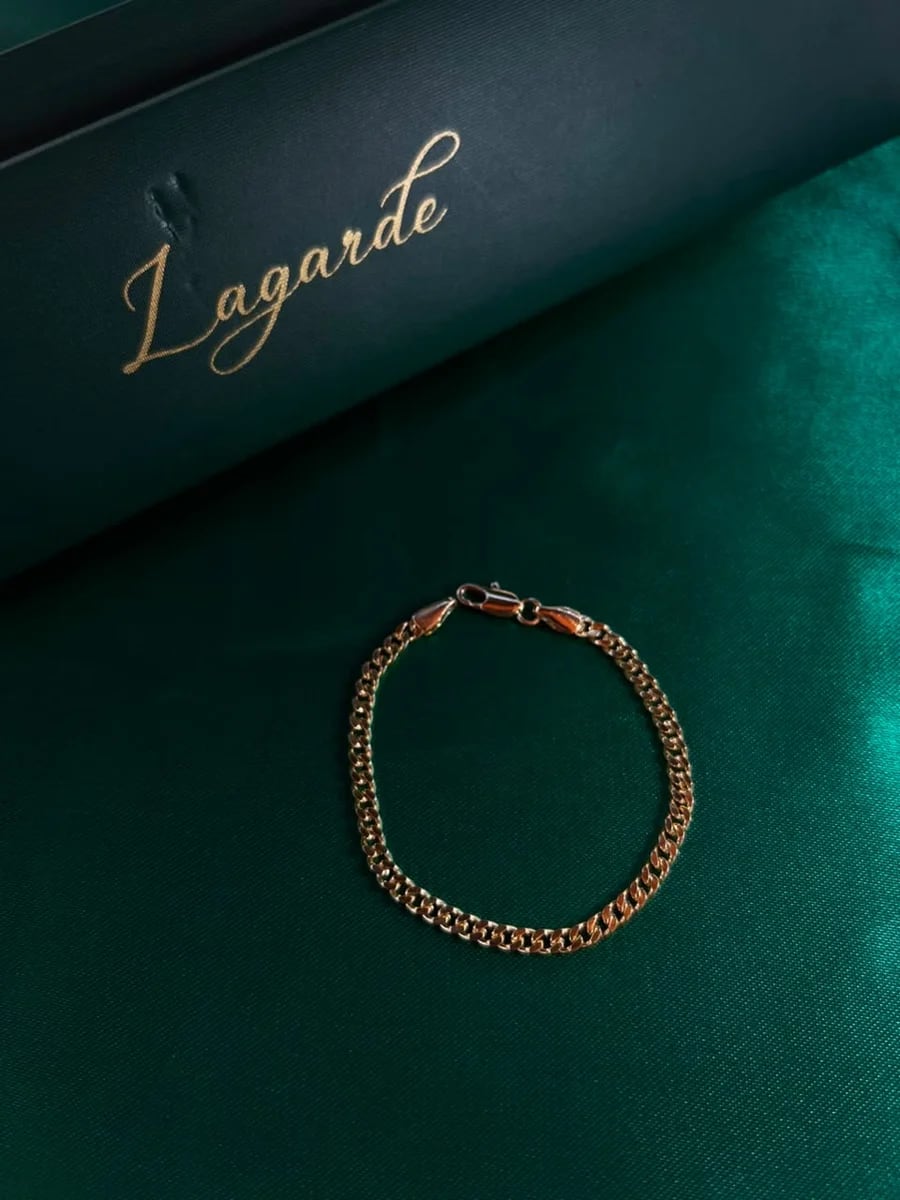Pulsera Cadena Figaro Dorada Chapa de Oro — vista 5