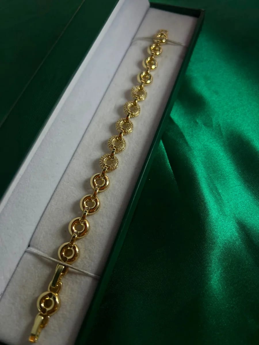 Pulsera de Aros en Piedreria en Chapa de Oro 18k — vista 2