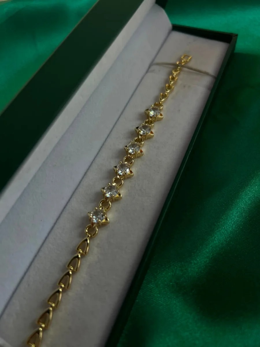 Pulsera Piedras en Estrella en Chapa de Oro 18k — vista 2