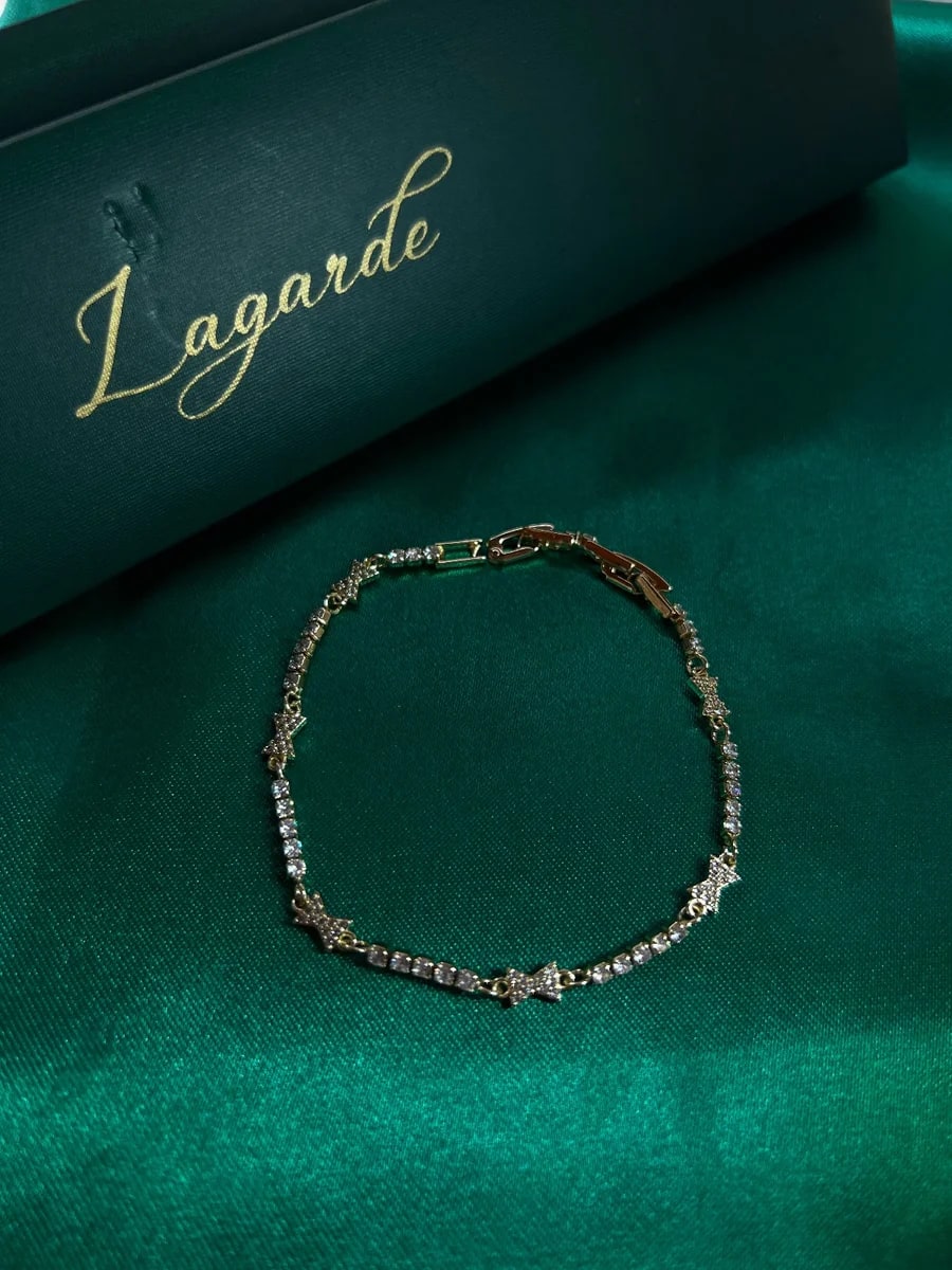 Pulsera de Piedreria Decorada en Chapa de Oro 18k — vista 3