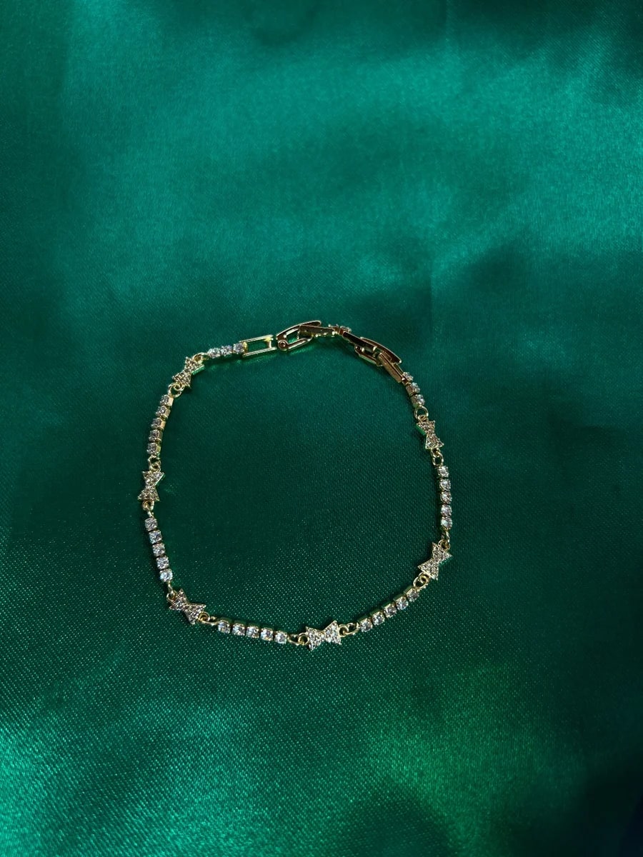 Pulsera de Piedreria Decorada en Chapa de Oro 18k — vista 5