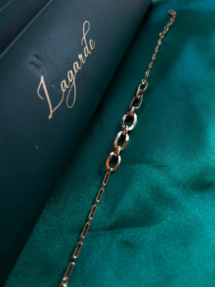 Pulsera Eslabones Encaje en Chapa de Oro — vista 3