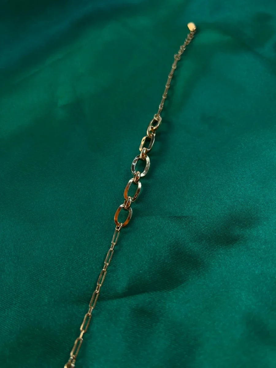 Pulsera Eslabones Encaje en Chapa de Oro — vista 5