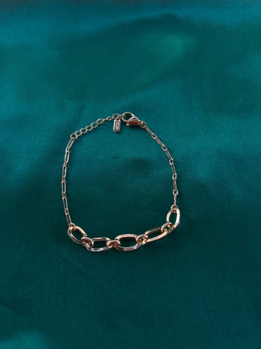 Pulsera Eslabones Encaje en Chapa de Oro — vista 6