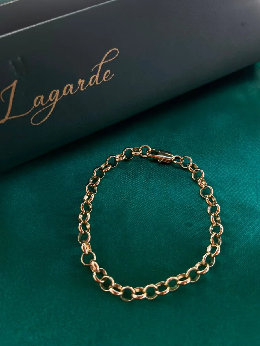 Pulsera Cadena de Ovals Finos en Chapa de Oro 18k — vista 5