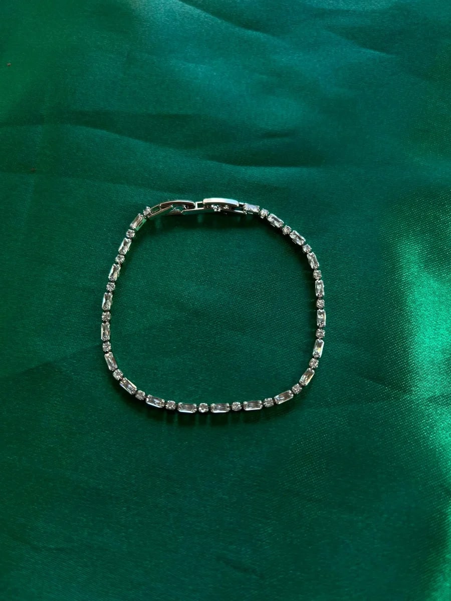 Pulsera Piedras Rectangulares y Cuadradas en Chapa de Oro 18k — vista 5