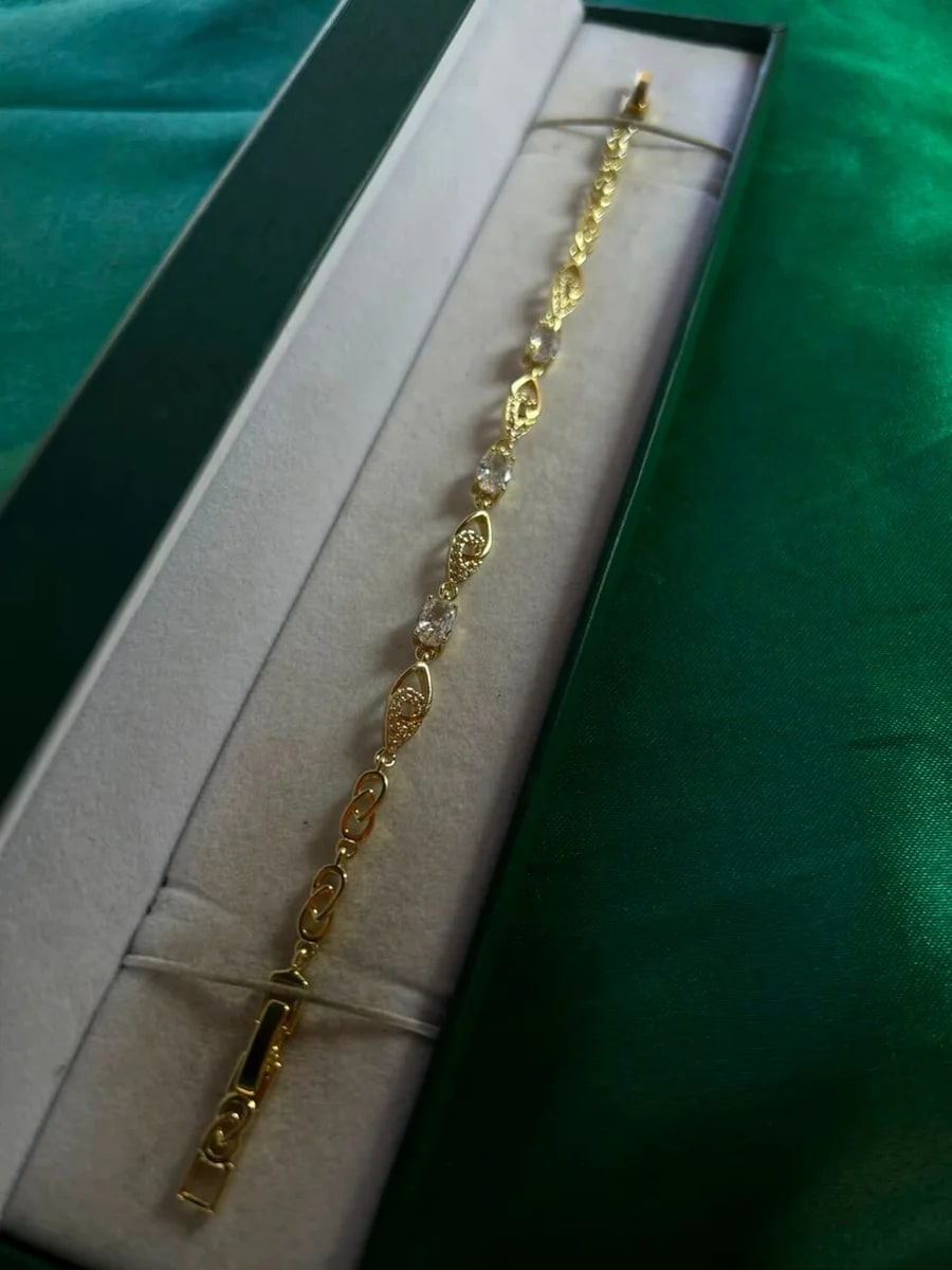Pulsera Eslabón Celta Entrelazado en Chapa de Oro — vista 2