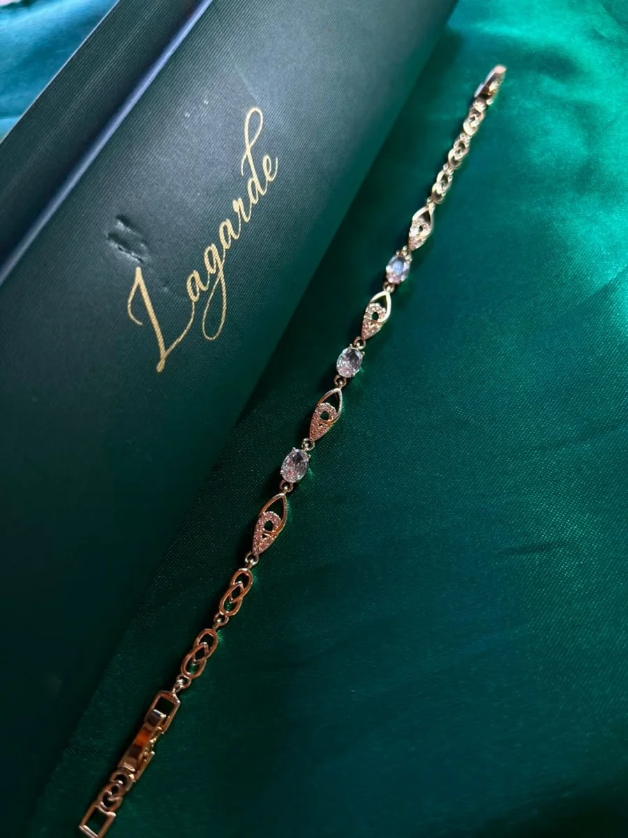 Pulsera Eslabón Celta Entrelazado en Chapa de Oro — vista 3