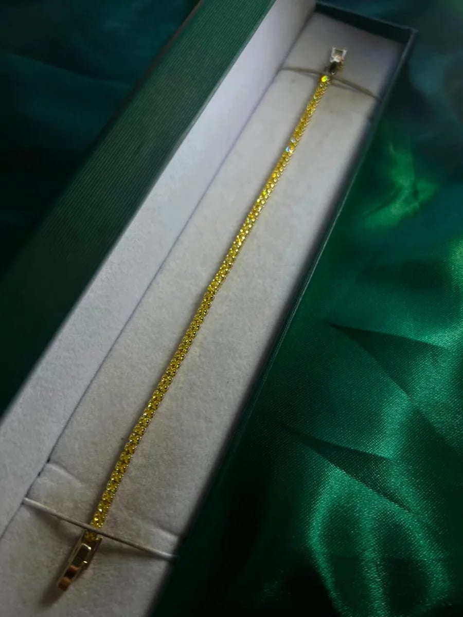 Pulsera Estilo Tennis de Piedra en Chapa de Oro 18k — vista 2