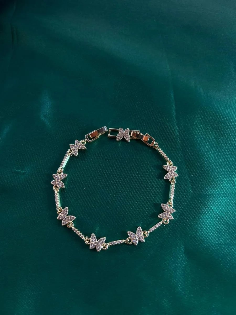 Pulsera Cadena de Mariposas en Chapa de Oro 18k — vista 5