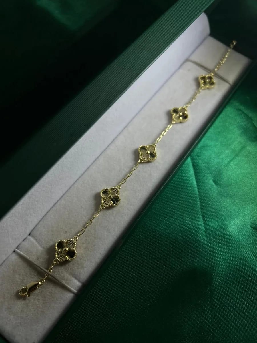 Pulsera Tréboles Estilo Van Cleef en Chapa de Oro 18k — vista 2