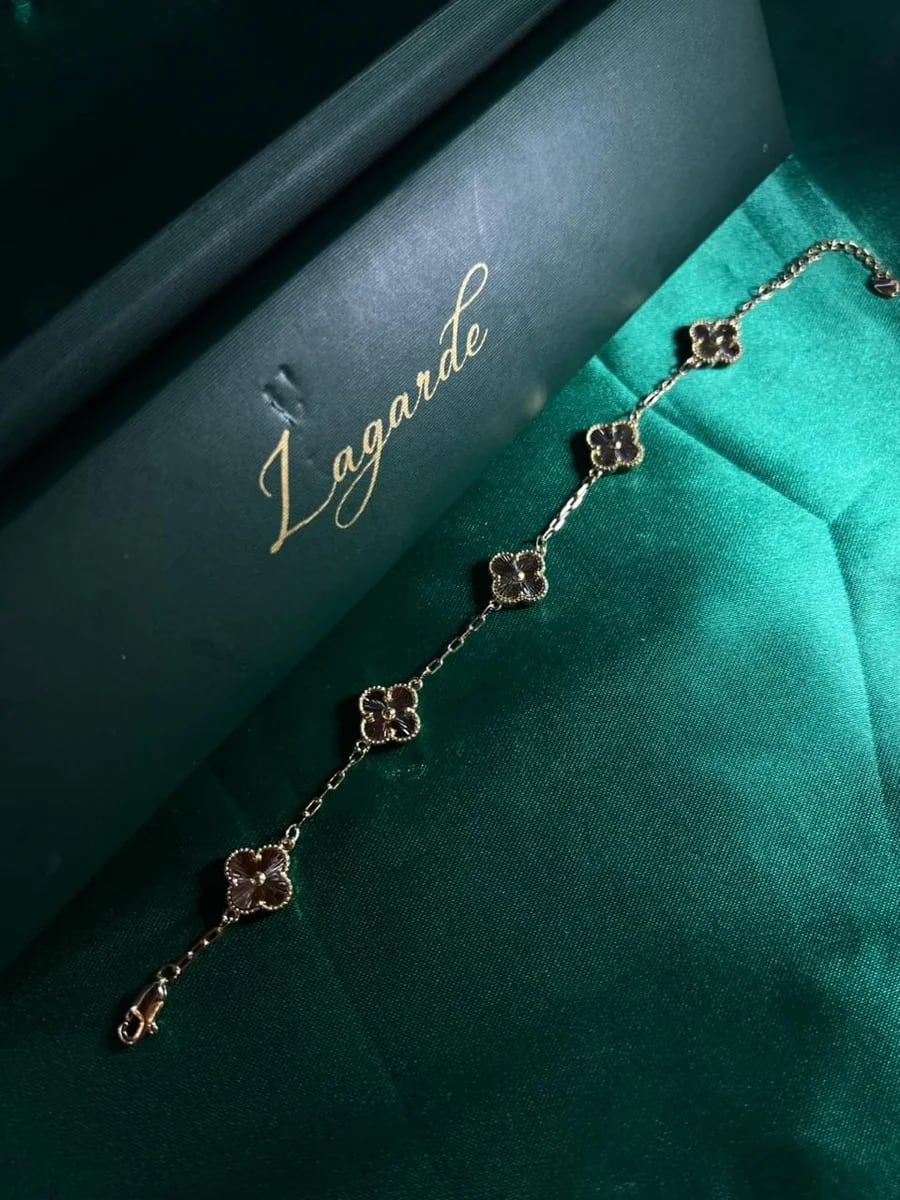 Pulsera Tréboles Estilo Van Cleef en Chapa de Oro 18k — vista 3