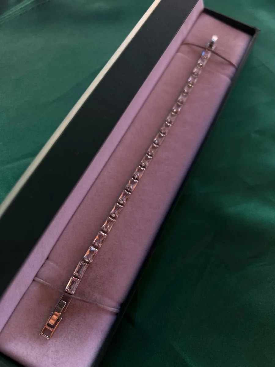 Pulsera Zirconias Rectangulares Corte Esmeralda en Chapa de Oro 18k — vista 2