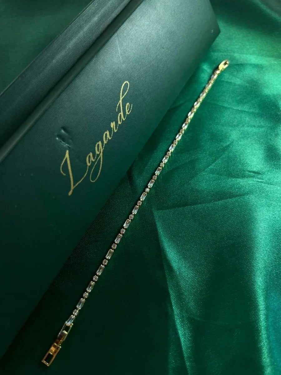 Pulsera Delgada Zirconias en Chapa de Oro 18k — vista 3