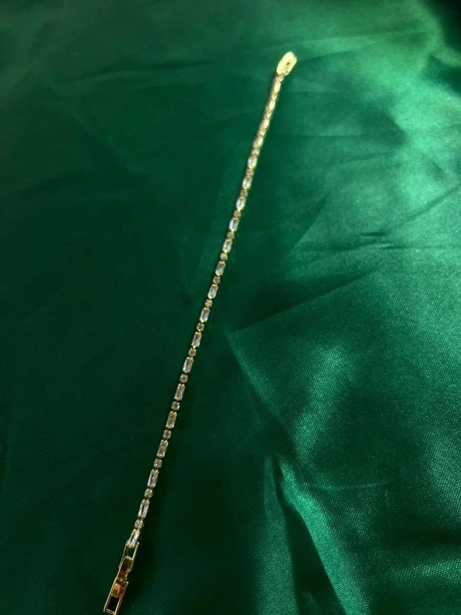 Pulsera Delgada Zirconias en Chapa de Oro 18k — vista 4