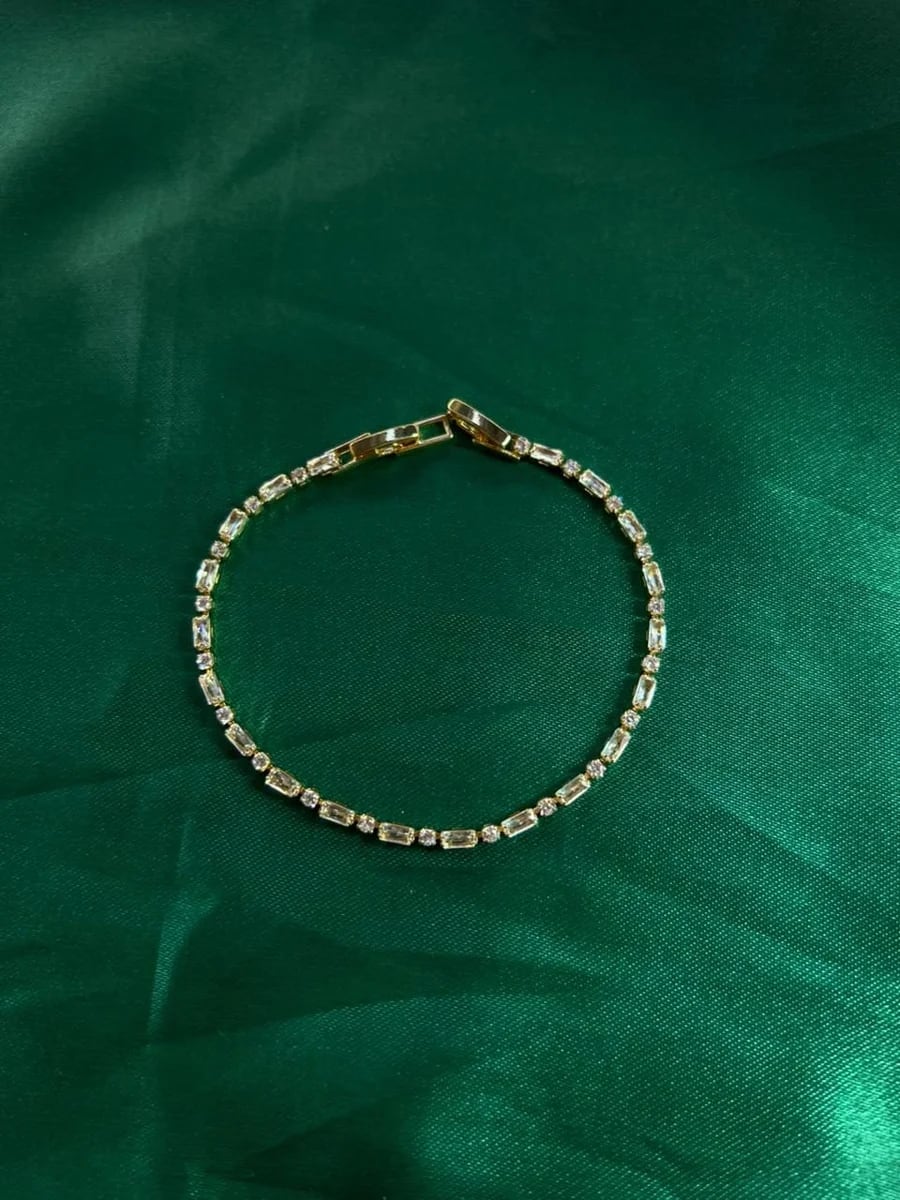 Pulsera Delgada Zirconias en Chapa de Oro 18k — vista 5