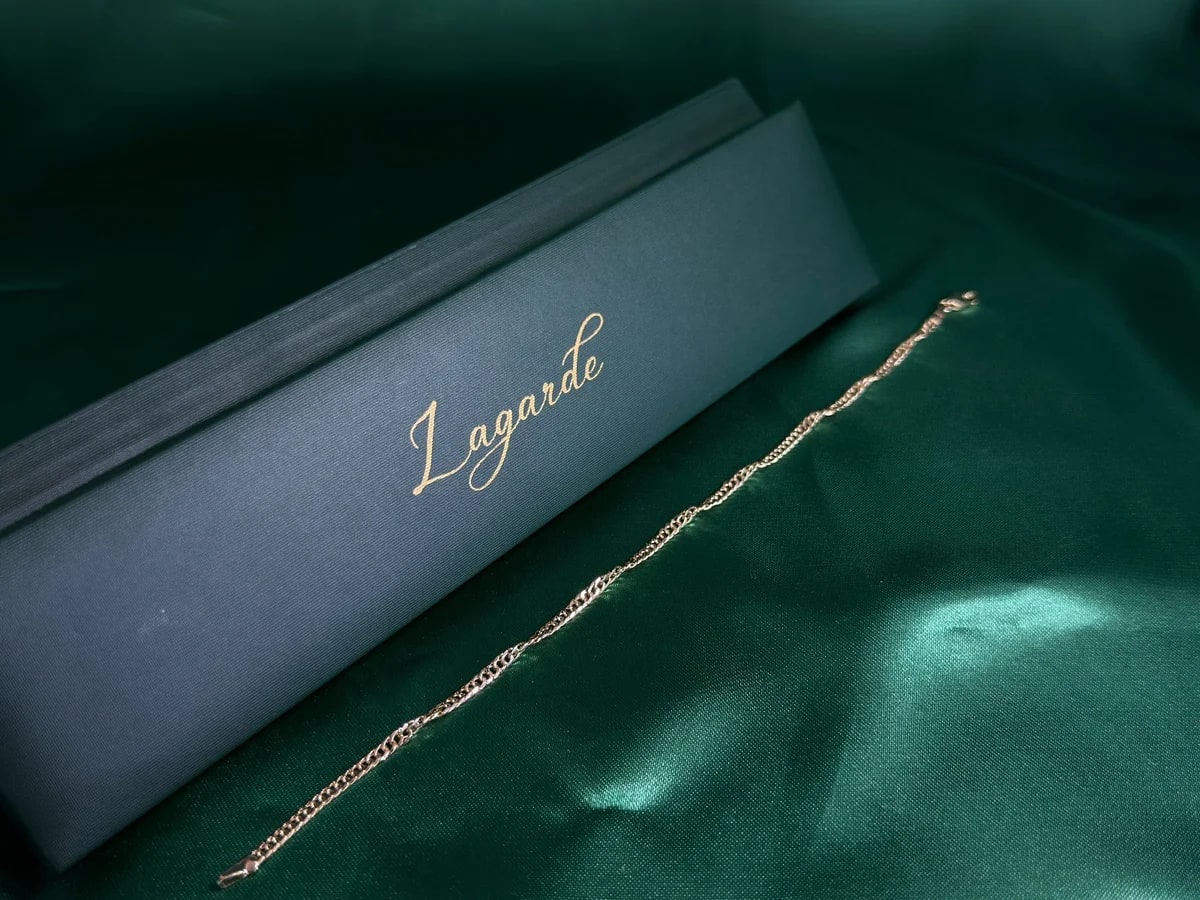 Pulsera Eslabones Torcidos Delicados en Chapa de Oro 18k — vista 4