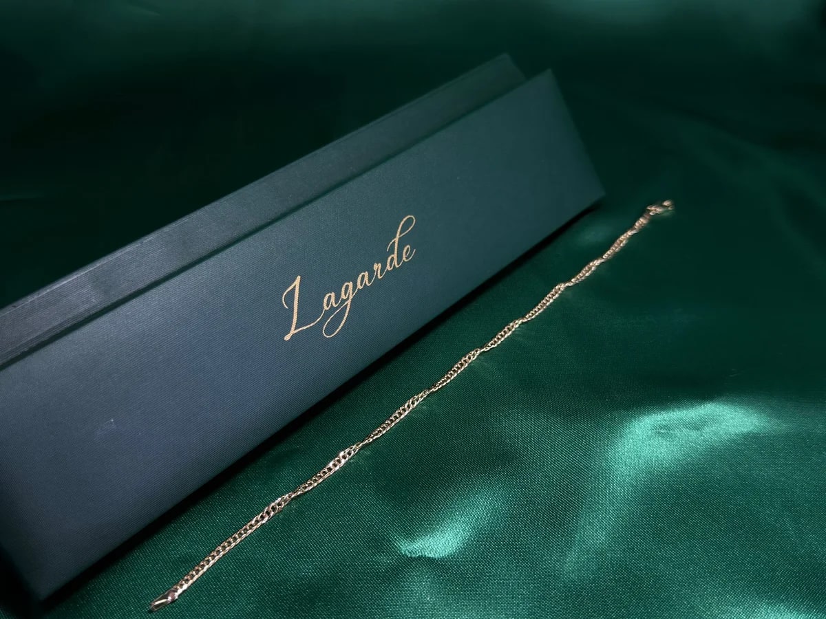 Pulsera Eslabones Torcidos Delicados en Chapa de Oro 18k — vista 5
