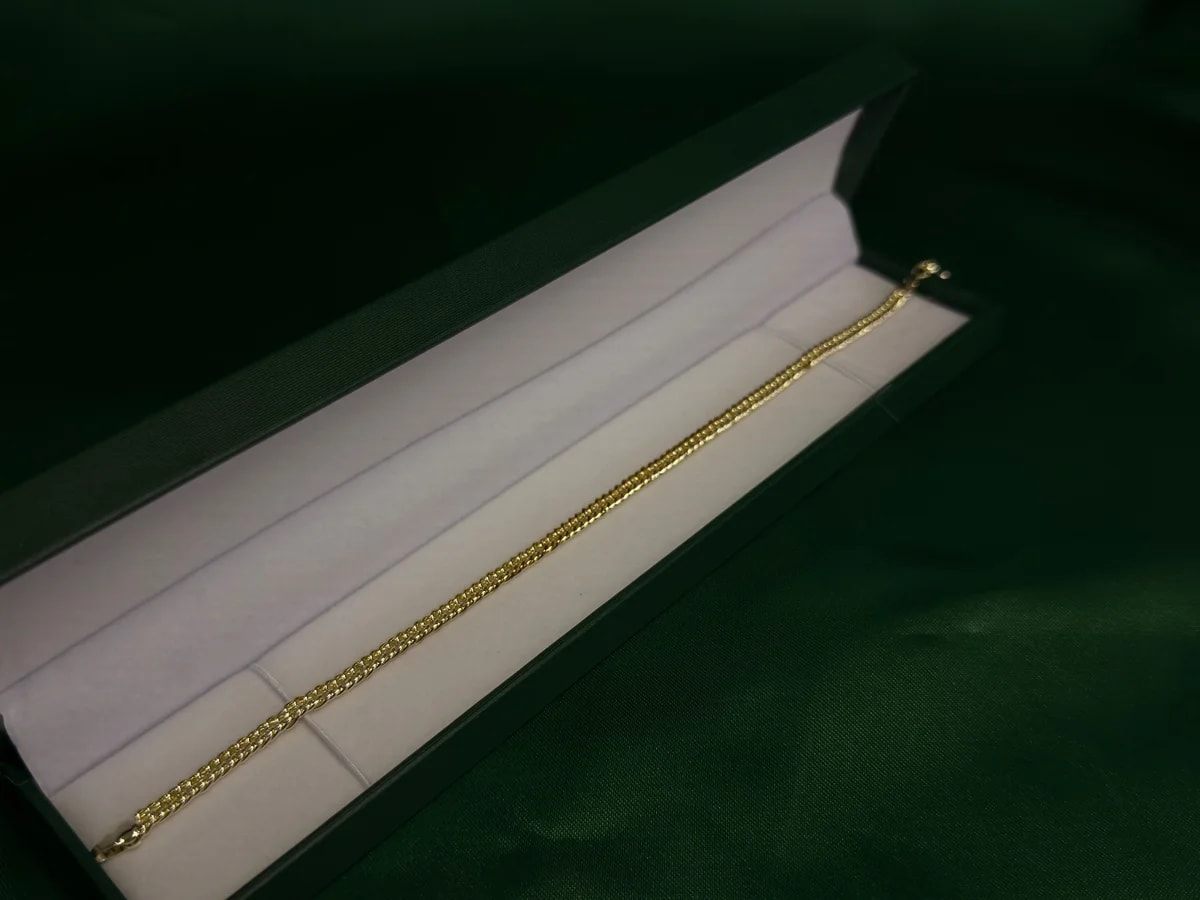 Pulsera Doble Cadena Fina en Chapa de Oro 18k — vista 2