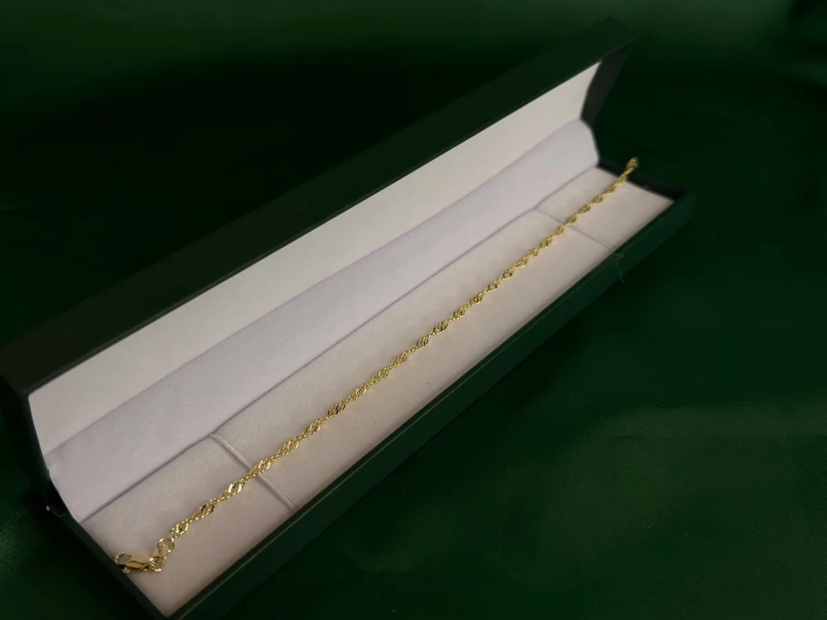Pulsera Eslabones Torcidos con Brillo Chapa de Oro 18k — vista 2