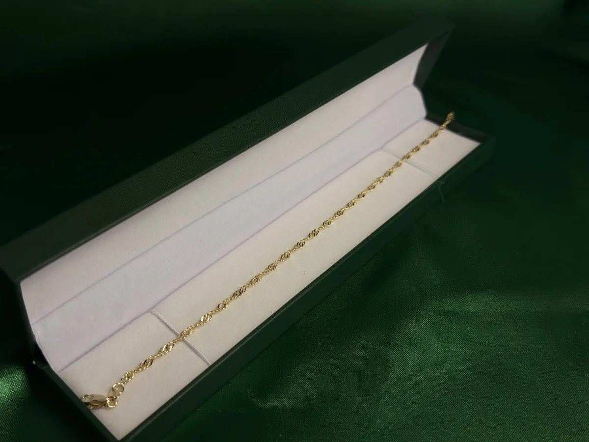 Pulsera Eslabones Torcidos con Brillo Chapa de Oro 18k — vista 3
