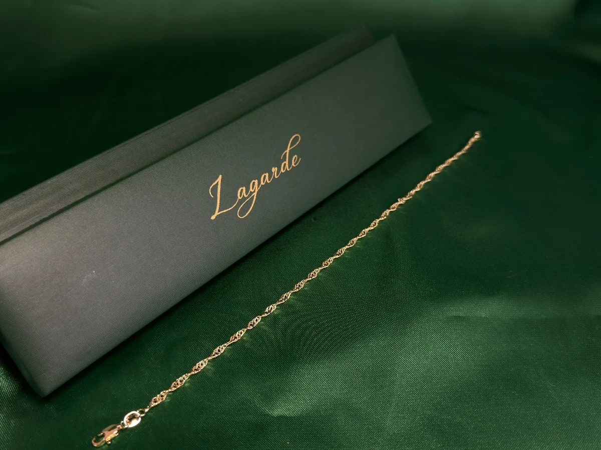 Pulsera Eslabones Torcidos con Brillo Chapa de Oro 18k — vista 4