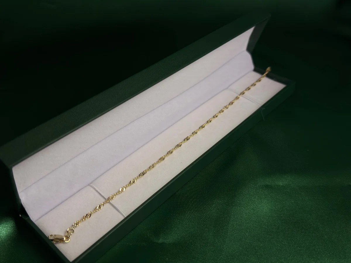 Pulsera Eslabones Torcidos con Brillo Chapa de Oro 18k — vista 5