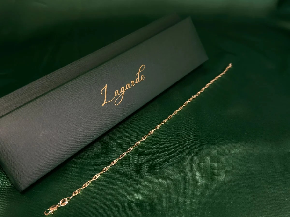 Pulsera Eslabones Torcidos con Brillo Chapa de Oro 18k — vista 6