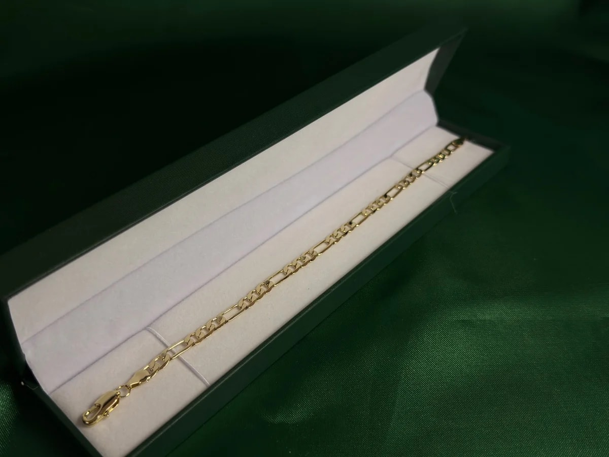 Pulsera Eslabón Figaro Clásico en Chapa de Oro 18k — vista 2