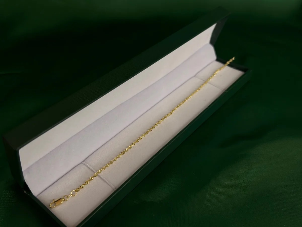 Pulsera Eslabones Trenzados Finos en Chapa de Oro 18k — vista 2